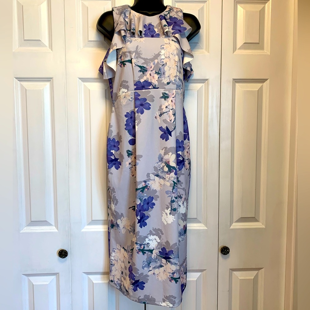 ASOS Maternity Dress ( size 2) Color Lilac/Gray